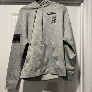 Nine Line Apparel Hoodie Sweatshirt Men's Small Gray American Flag Greater Love